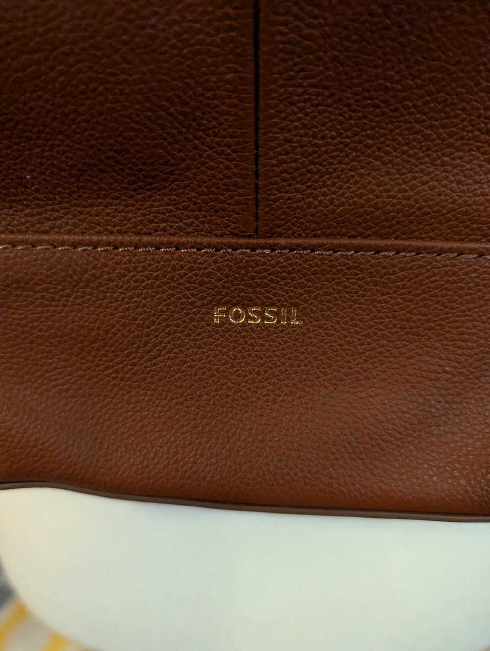 Fossil Elina Brown Leather Backpack Tote - Picture 3 of 4